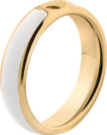 Melano Twisted Tracy resin ring - dames - goldplated + white, Verzenden, Nieuw