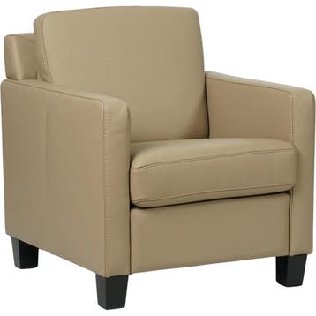 Leren fauteuil Smart - Massif Safari (taupe/grijs) - Poten, Nieuw, Ophalen of Verzenden, Bohemian, Eigentijds, Modern, Retro, 50 tot 75 cm
