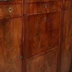 Brede Empire secretaire of bar met zijkasten ca 1810 in maho, Antiek en Kunst, Ophalen of Verzenden
