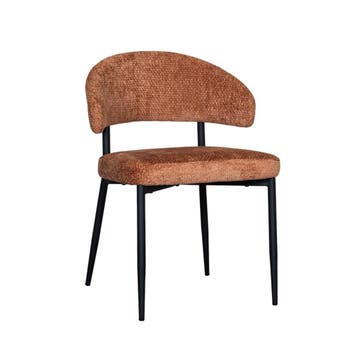 Stoel Bliss | Cognac | Elite | Zwart Metalen Frame | 2 stuks, Verzenden, Nieuw in verpakking