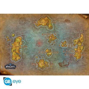 World of Warcraft Map Poster 91.5 x 61 cm, Ophalen of Verzenden, Nieuw