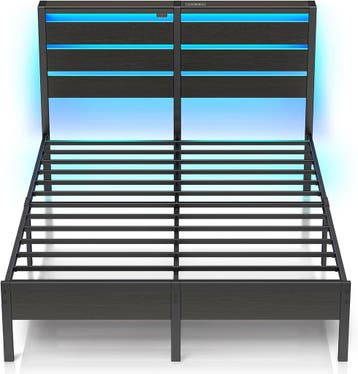 Bedframe met lattenbodem - 160x200 cm - Metaal - Zwart - Rol, Huis en Inrichting, Verzenden, Zo goed als nieuw