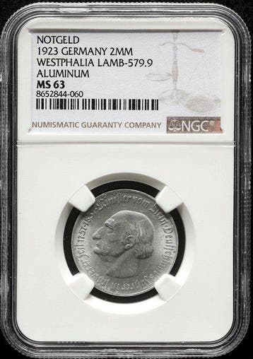 Duitsland, Westfalen 2 Millones Mark 1923 - NGC MS63
