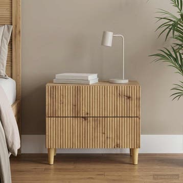 vidaXL Nachtkastje Artisanaal eiken 62 x 34,5 x 48 cm, Minder dan 45 cm, Verzenden, Nieuw, Minder dan 55 cm