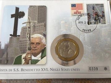 Wereld. Papst Benwdikt in New York 15,30g Coin Set Vatikan, Postzegels en Munten, Munten | Europa | Niet-Euromunten
