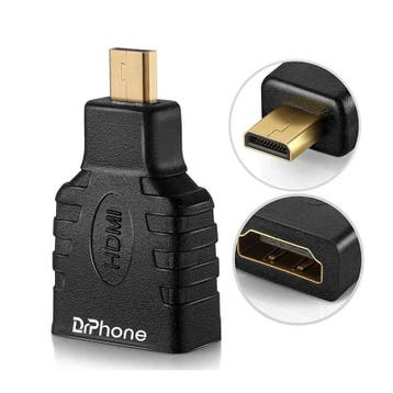DrPhone MHH1 - Micro HDMI Naar HDMI Adapter – 1080P – Vergul, Audio, Tv en Foto, Audiokabels en Televisiekabels, Verzenden, Nieuw