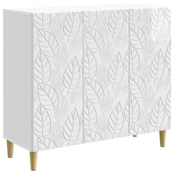 vidaXL Dressoir Hoogglans Wit 89 x 34,5 x 80 cm Bewerkt hout, Huis en Inrichting, Kasten | Dressoirs, Verzenden, Nieuw, Overige houtsoorten