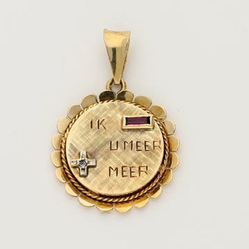 Hanger - 18 karaat Geel goud - Robijn