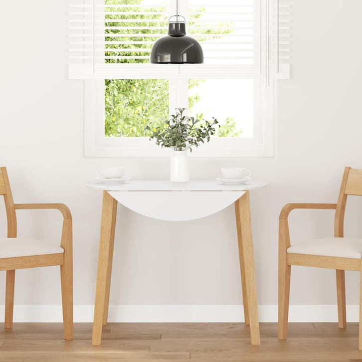 vidaXL Eettafel massief hout naturel rubber, Huis en Inrichting, Tafels | Eettafels, Nieuw, Verzenden