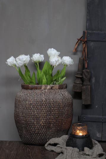 Namaak witte Tulp half open 47 cm, Ophalen of Verzenden, Nieuw