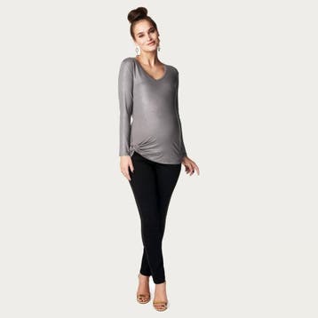 Noppies Zwangerschapsbroek Lene Pantalon Slim Zwart, Verzenden, Nieuw