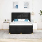 vidaXL Boxspringbed met matras met hoofdeinde Zwart 160 x, Huis en Inrichting, Verzenden, Nieuw, Zwart, Stof