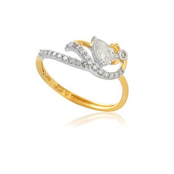 Ring - 14 karaat Geel goud - 0.46ct. tw. Diamant, Nieuw