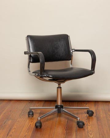 Bureaustoel - Metaal, Leder - Bureaustoel, draaibaar met