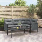 vidaXL Tuintafel 110x55x35 cm staal antracietkleurig, Tuin en Terras, Verzenden, Nieuw, Rvs