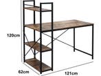 Bureau computertafel Stoer - 3 opbergplanken - industrieel, Huis en Inrichting, Verzenden, Nieuw