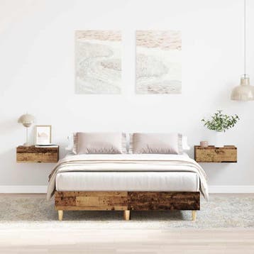 vidaXL Bedframe zonder matras 120x200 cm spaanplaat bewerkt, Bruin, Verzenden, Nieuw, Twijfelaar