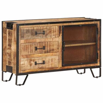vidaXL Dressoir 100x31x60 cm massief ruw mangohout, Huis en Inrichting, Verzenden, Nieuw, Overige houtsoorten, Minder dan 50 cm