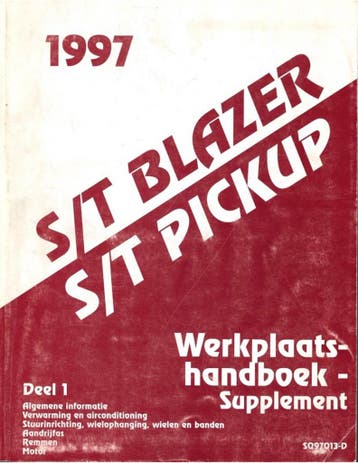1997 GM S/T PICKUP | BLAZER WERKRPLAATSHANDBOEK SUPPLEMENT, Auto diversen