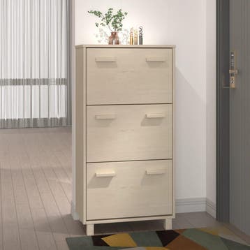 vidaXL Schoenenkast HAMAR 59,5x35x117 cm grenenhout, Verzenden, Nieuw