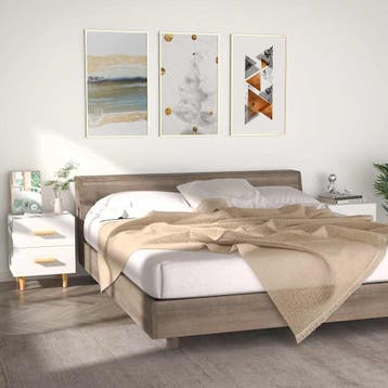 vidaXL Nachtkastjes 2 st 40x35x47,5 cm wit, Minder dan 45 cm, Verzenden, Nieuw, Minder dan 55 cm