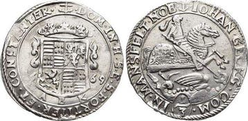 1/3 taler, daalder 1669 Mansfeld-vorderortische Linie zu..., Verzenden