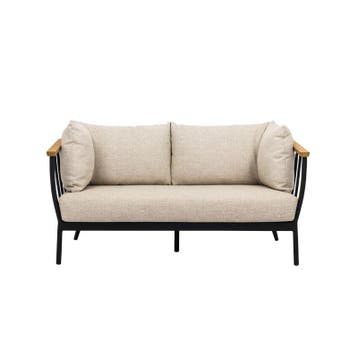 Apple Bee Condor bank 2 zits Zwart - Loungebank 150x83x66cm, Nieuw