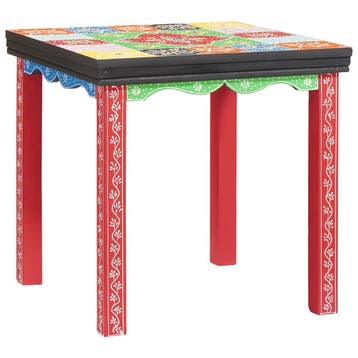 vidaXL Vierkante Tafel 3 pcs Multikleur, Huis en Inrichting, Tafels | Bijzettafels, Verzenden, Nieuw, Hout