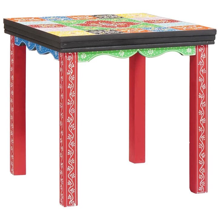 vidaXL Vierkante Tafel 3 pcs Multikleur, Huis en Inrichting, Tafels | Bijzettafels, Nieuw, Hout, Verzenden