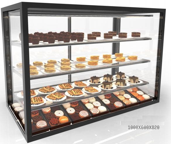 Neutrale vitrine met 3 planken | Beschikbaar in 7 maten |..., Zakelijke goederen, Horeca | Keukenapparatuur, Verzenden