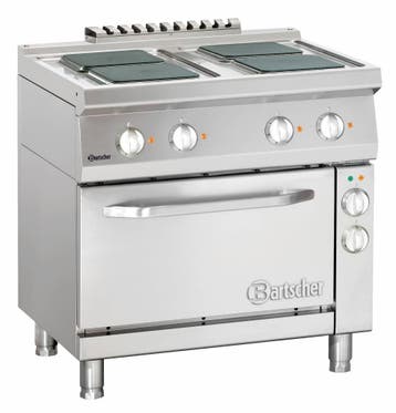 Bartscher elektrisch fornuis met oven | 4 vierkante platen, Verzenden, Nieuw in verpakking