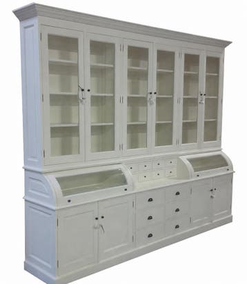 Buffetkast wit Bastiaan 300 x 240cm bolle glaskleppen, Ophalen of Verzenden, Nieuw