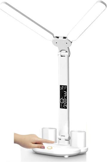 Led Tafellamp met Klok & Accu | Tweedekansje | OP=OP, Huis en Inrichting, Lampen | Tafellampen, Kunststof, Ophalen of Verzenden