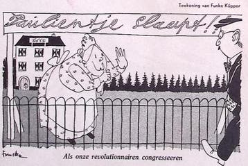 Spotprent over congresserende revolutionairen (lijst optie), Verzenden