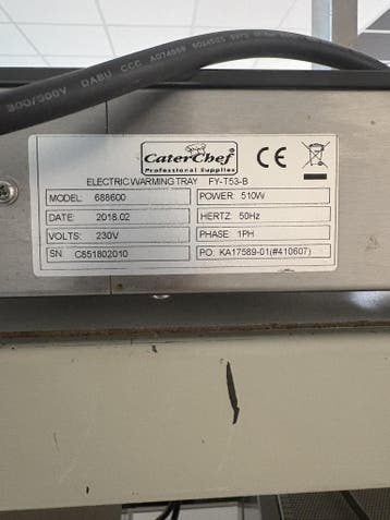 Caterchef Warmhoudplaat, Ophalen of Verzenden, Gebruikt