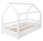 Huisje Bed Wit 80x160 | Verwijderbaar Hek | Actie, Nieuw, 70 tot 85 cm, Ophalen of Verzenden, Lattenbodem