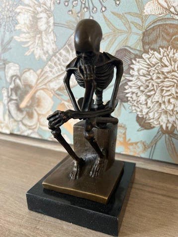Milo (1910-1978) - sculptuur, Squelette penseur - 14 cm -, Antiek en Kunst