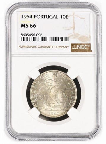 Portugal. 10 escudos 1954 - NGC MS66