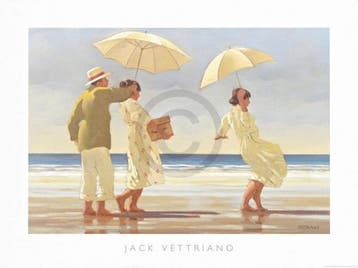 Kunstdruk Jack Vettriano - The Picnic Party 80x60cm, Verzenden, Nieuw