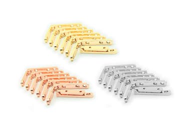 Set van 8 metalen scharnieren voor kist (zilver, 90 graden), Ophalen of Verzenden, Nieuw