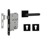 Deurbeslag set met cilinderrozet en deurklink Linee zwart..., Ophalen of Verzenden, Nieuw, Overige materialen, Klink of Kruk