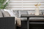 Hoek loungeset  - Jens - Wicker - Zwart/Grijs- The Outsider, Tuin en Terras, Verzenden, Nieuw