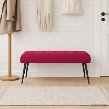 vidaXL Bank met knoopverstelling Wijnrood 110 x 40 x 46 cm, Verzenden, Nieuw, Stof