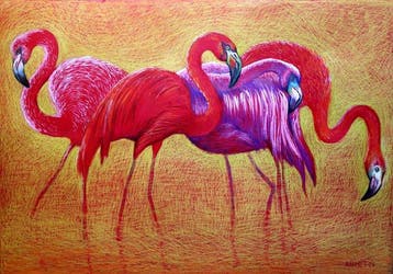 RAKHMET REDZHEPOV (Ramzi) - Flamingo on Gold – Blazing