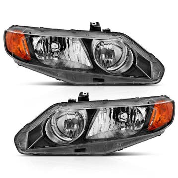 ANZO 2006-2011 Honda Civic 4 Door Crystal Headlight Black, Auto-onderdelen, Ophalen of Verzenden, Nieuw