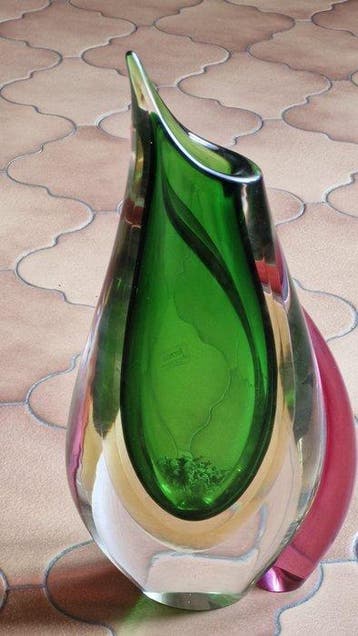 Vaso scultoreo Sommerso - Formia Vetri di Murano /Anni