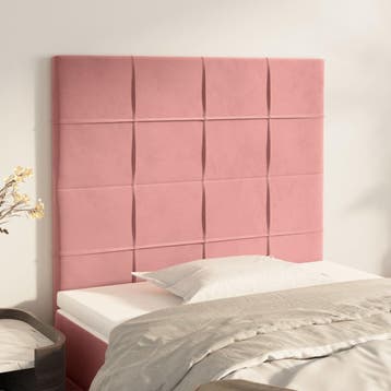 vidaXL Hoofdbord roze 90x5x118/128 cm fluweel, Verzenden, Nieuw, Stof
