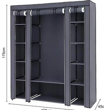 Draagbare stoffen kledingkast 150×45×175 cm, Verzenden, Nieuw
