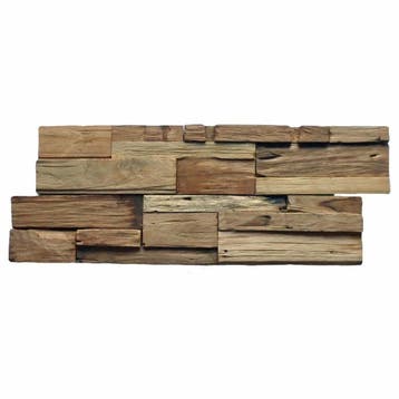 Mozaïek Hout Random Old Teak (P 08) 20X50 Cm (Prijs Per 1M²), Ophalen of Verzenden, Nieuw
