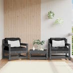 vidaXL Tuinstoelen 2 st met kussens massief grenenhout grijs, Verzenden, Nieuw, Tuinset